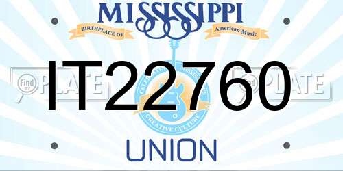 IT22760 Mississippi License Plate