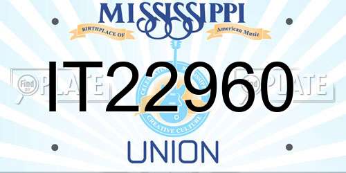 IT22960 Mississippi License Plate