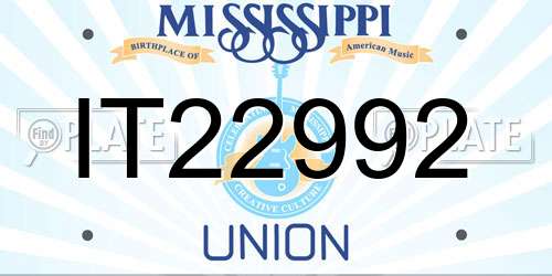 IT22992 Mississippi License Plate