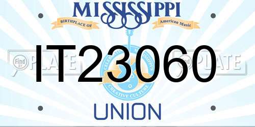 IT23060 Mississippi License Plate