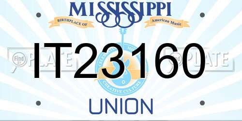 IT23160 Mississippi License Plate