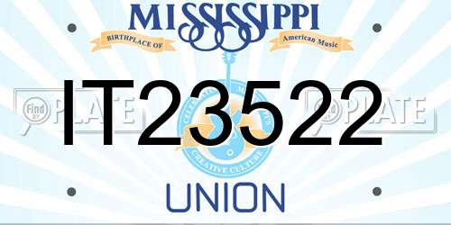 IT23522 Mississippi License Plate