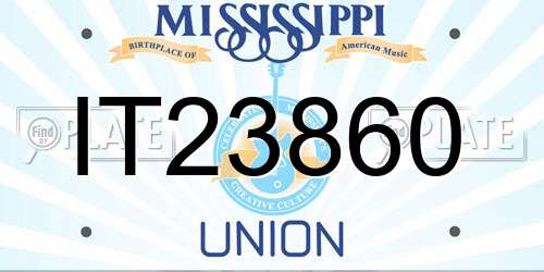 IT23860 Mississippi License Plate
