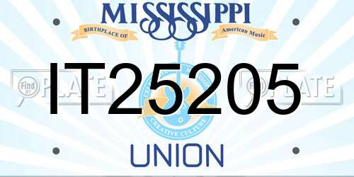 IT25205 Mississippi License Plate