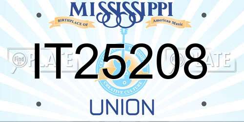 IT25208 Mississippi License Plate