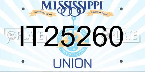 IT25260 Mississippi License Plate