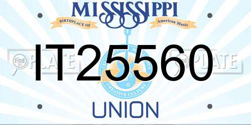 IT25560 Mississippi License Plate