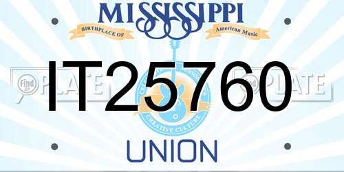 IT25760 Mississippi License Plate