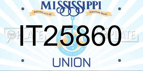 IT25860 Mississippi License Plate