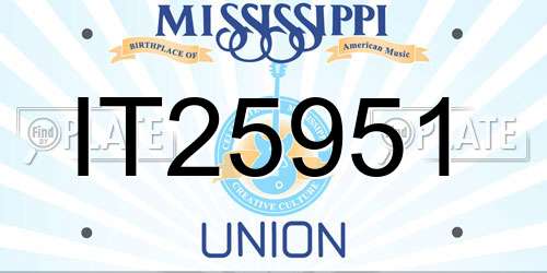 IT25951 Mississippi License Plate