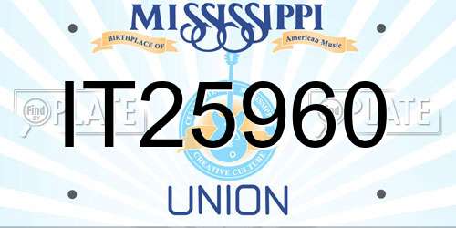 IT25960 Mississippi License Plate