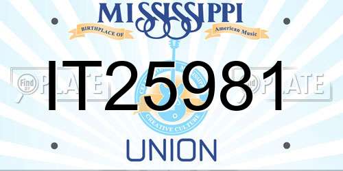 IT25981 Mississippi License Plate