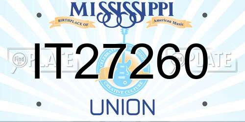 IT27260 Mississippi License Plate
