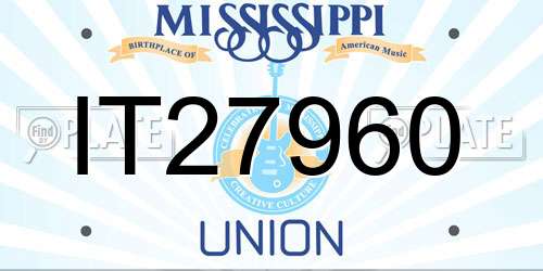 IT27960 Mississippi License Plate