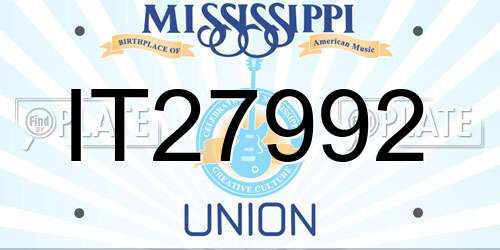 IT27992 Mississippi License Plate
