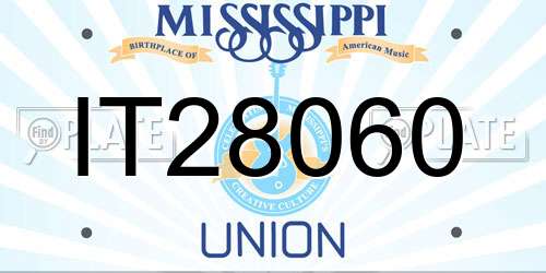 IT28060 Mississippi License Plate