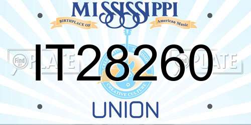IT28260 Mississippi License Plate