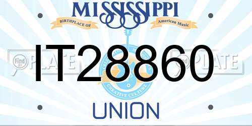 IT28860 Mississippi License Plate