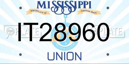 IT28960 Mississippi License Plate