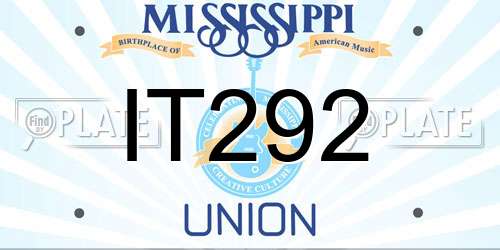 IT292 Mississippi License Plate