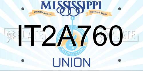 IT2A760 Mississippi License Plate