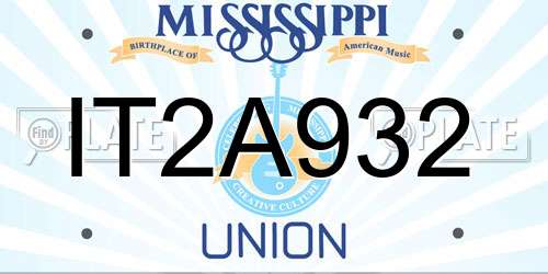 IT2A932 Mississippi License Plate