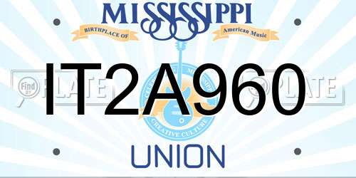 IT2A960 Mississippi License Plate
