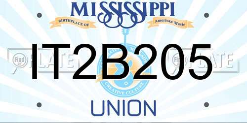 IT2B205 Mississippi License Plate
