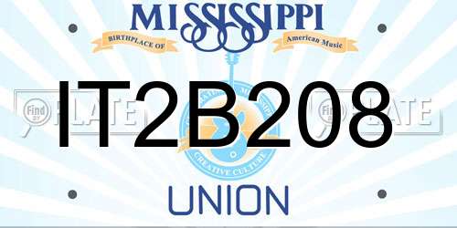 IT2B208 Mississippi License Plate