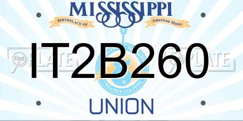 IT2B260 Mississippi License Plate