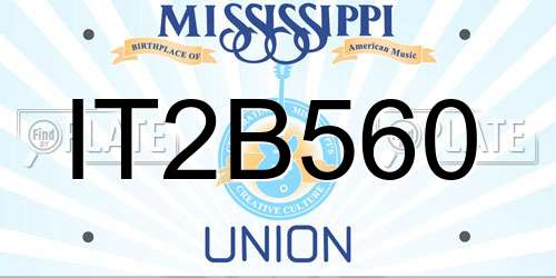 IT2B560 Mississippi License Plate