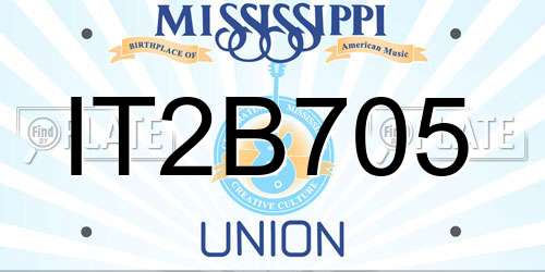 IT2B705 Mississippi License Plate