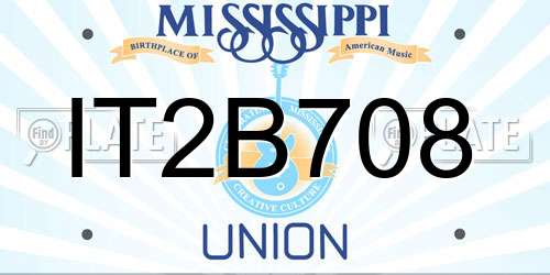 IT2B708 Mississippi License Plate
