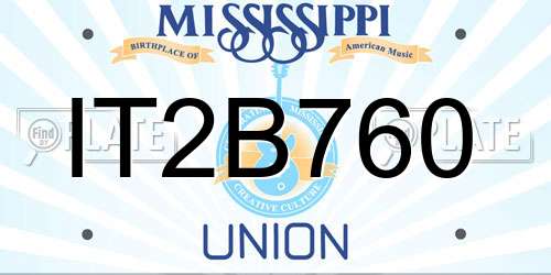 IT2B760 Mississippi License Plate