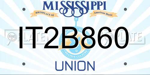 IT2B860 Mississippi License Plate