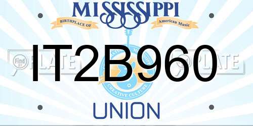 IT2B960 Mississippi License Plate
