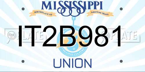 IT2B981 Mississippi License Plate