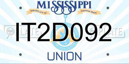 IT2D092 Mississippi License Plate