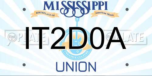 IT2D0A Mississippi License Plate