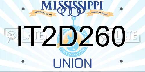 IT2D260 Mississippi License Plate