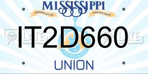 IT2D660 Mississippi License Plate
