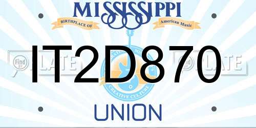 IT2D870 Mississippi License Plate