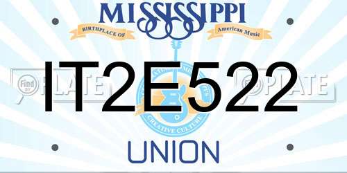 IT2E522 Mississippi License Plate