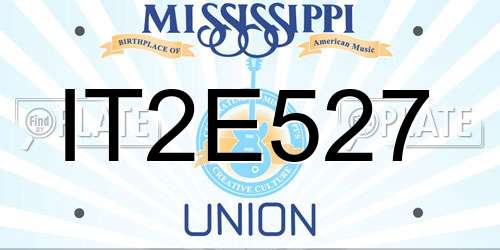 IT2E527 Mississippi License Plate
