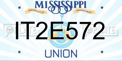 IT2E572 Mississippi License Plate
