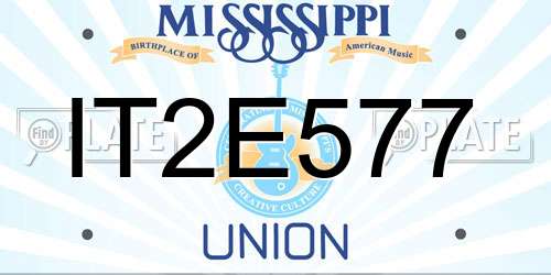 IT2E577 Mississippi License Plate