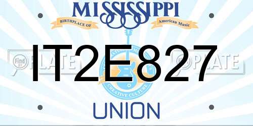 IT2E827 Mississippi License Plate
