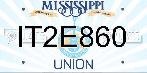 IT2E860 Mississippi License Plate