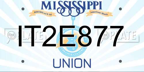 IT2E877 Mississippi License Plate
