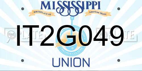 IT2G049 Mississippi License Plate
